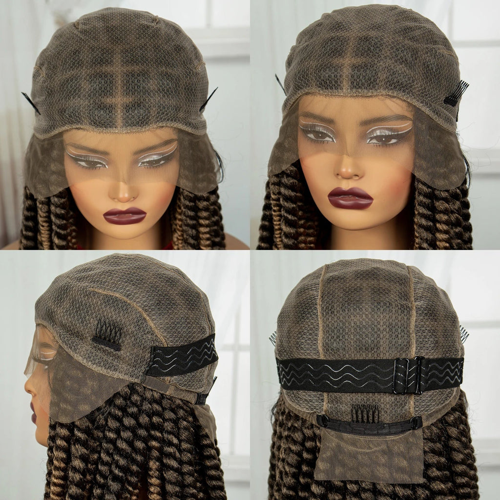 16" Twist Knotless Braids Wig | HD Full Lace | Baby Hair | Natural Look