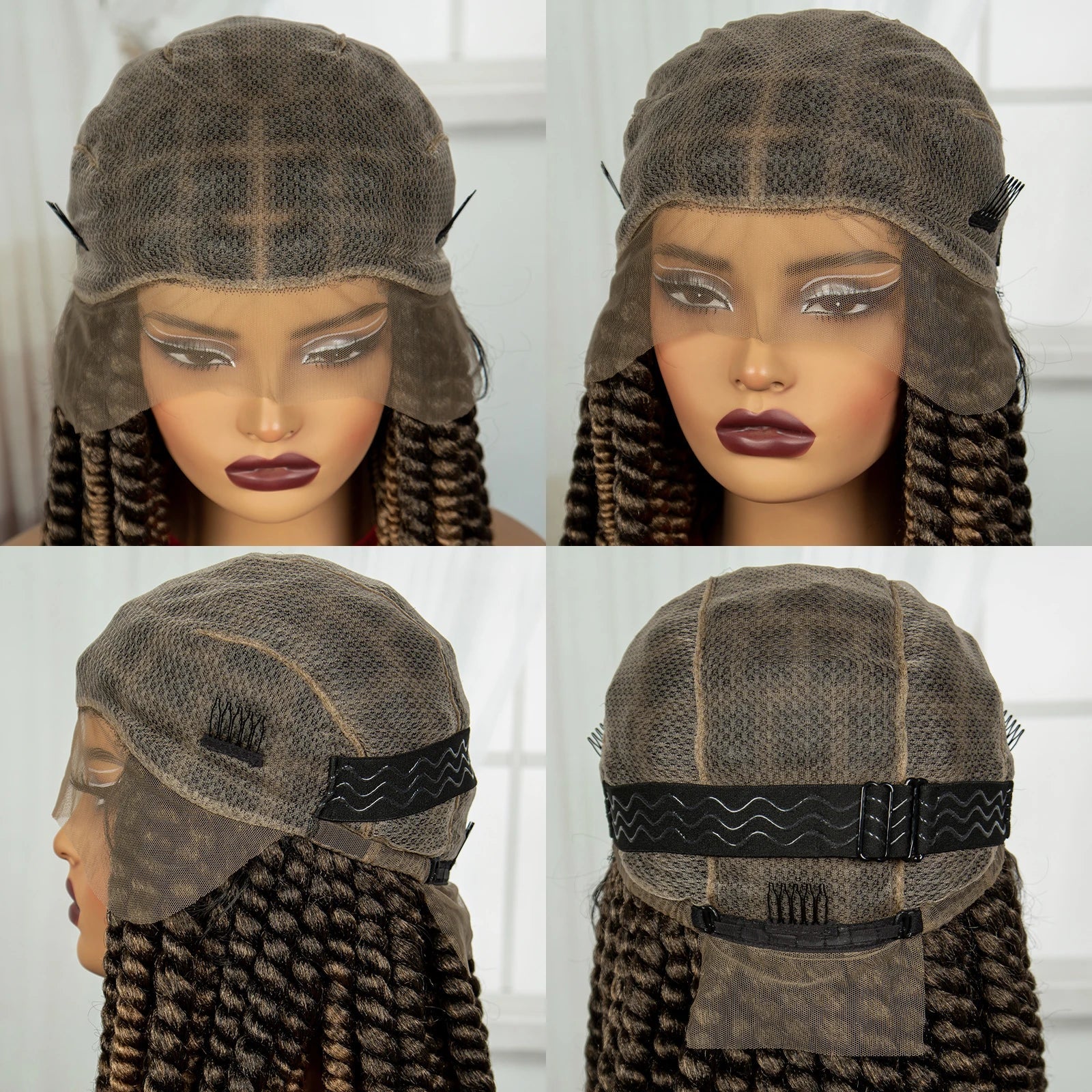 16" Twist Knotless Braids Wig | HD Full Lace | Baby Hair | Natural Look