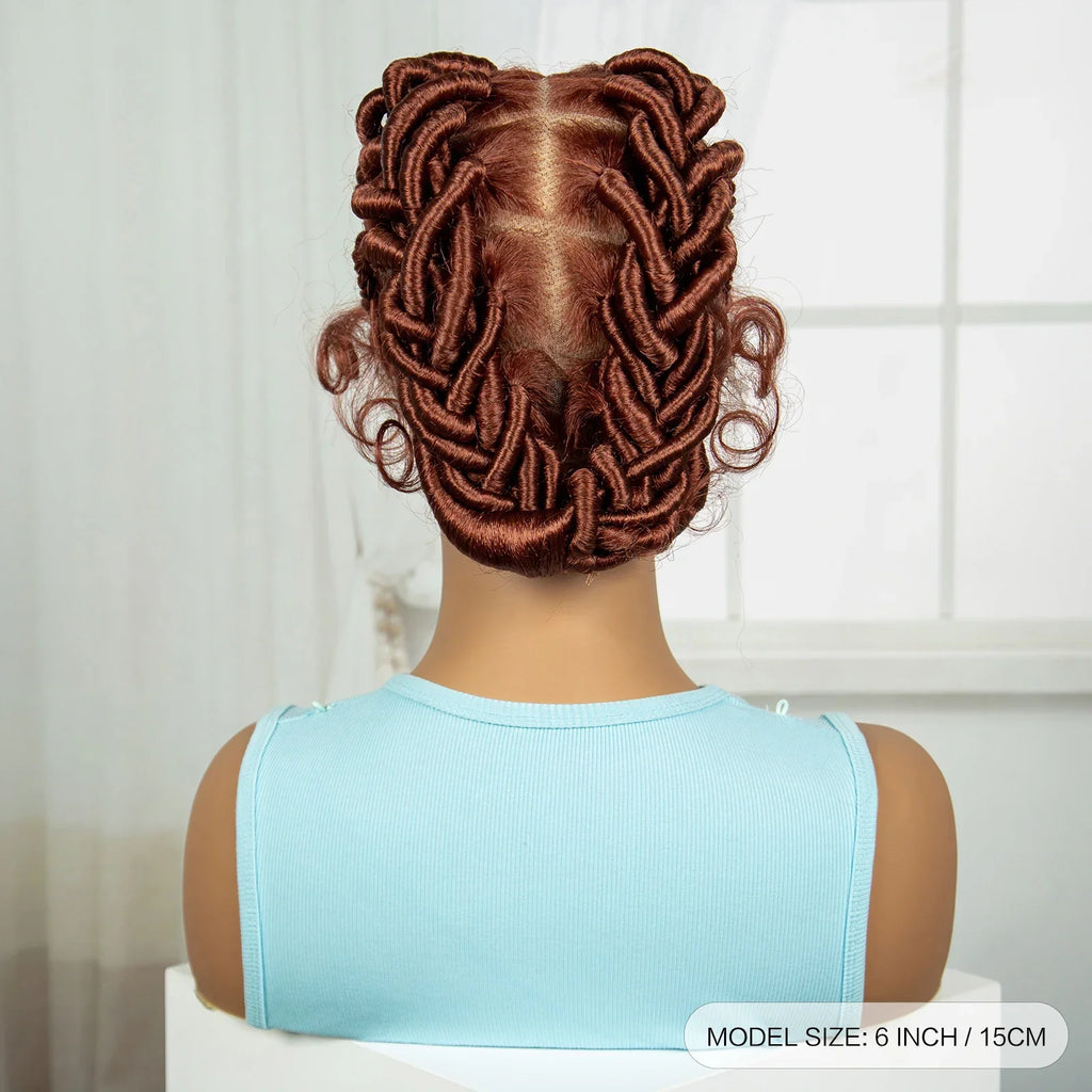 613 Blonde Short Handmade Bantu Knotless Braids Wig | Full Lace