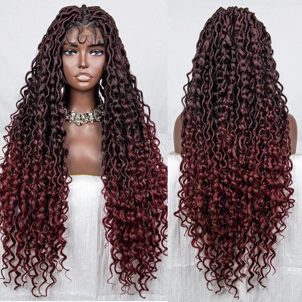 36" Long Braided Wig | Full Lace | Baby Hair | Daily Wear