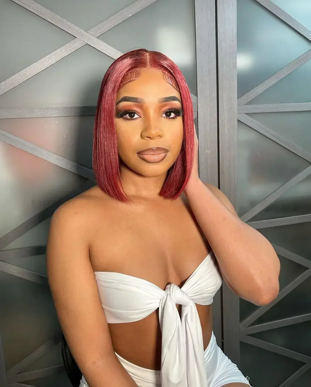 99J Burgundy Bob Wig | Glueless 7x5 Lace Front Wig | Pre-Plucked Brazilian Remy Hair