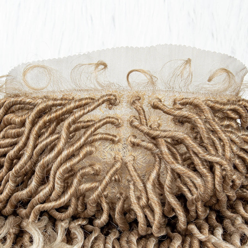 32" Burgundy Curly Dreadlocks Braided Wig | Lace Front with Baby Hair