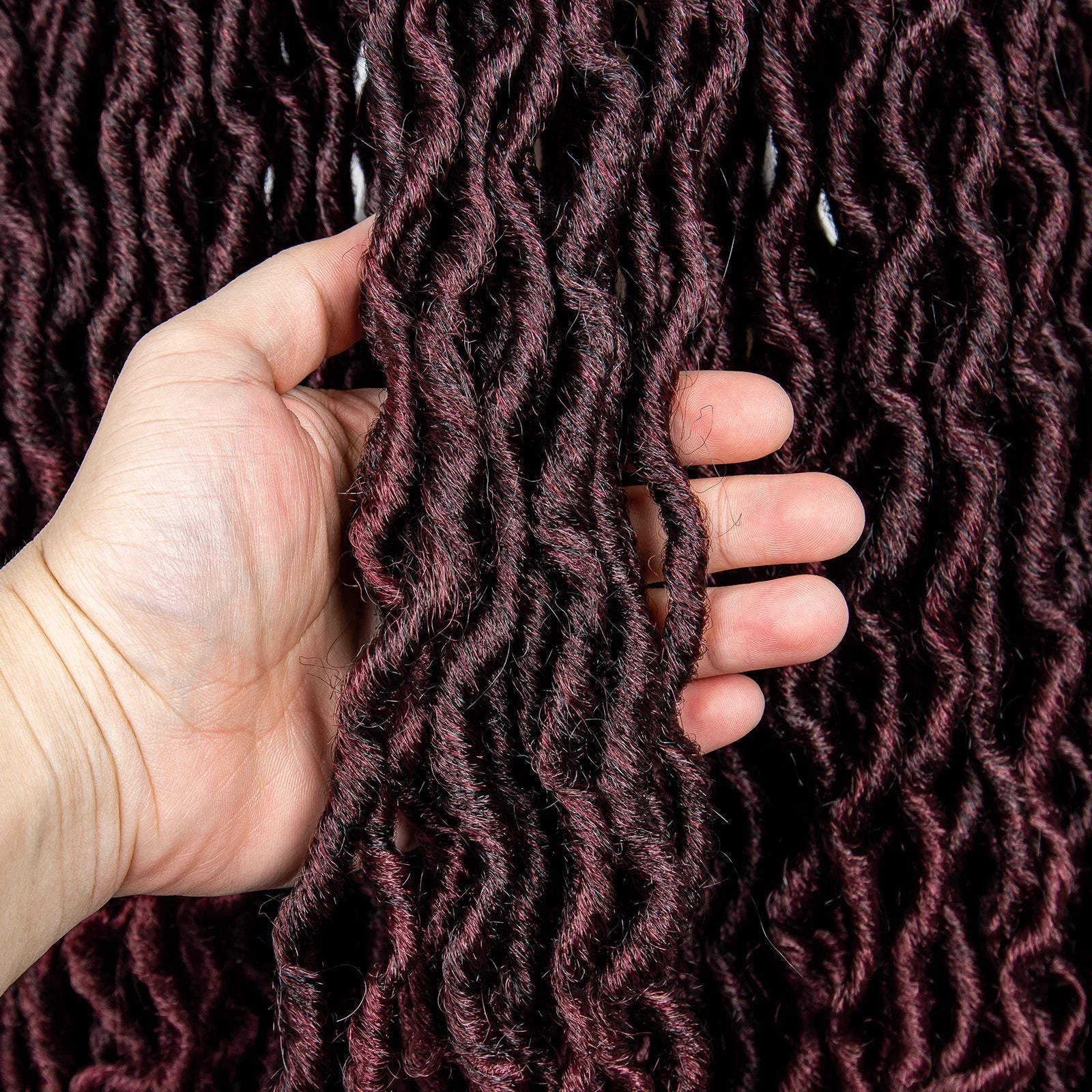 26" Goddess Locs Braided Wig | Lace Front Faux Locs Wig with Baby Hair | Synthetic Dreadlock Braids Wig for Women | Transparent Lace