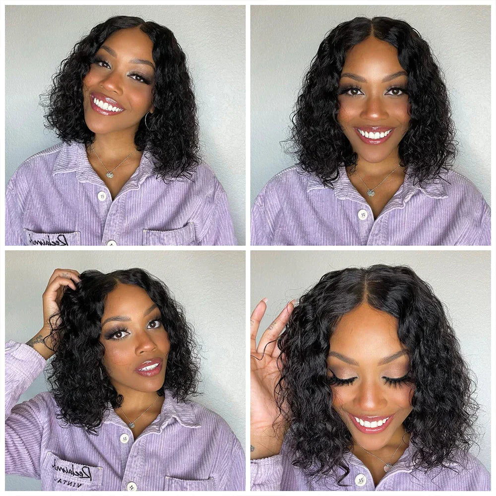 12A Deep Wave Bob Wig | Glueless | Ready to Go | Lace Frontal & Closure Options | Brazilian Remy Human Hair