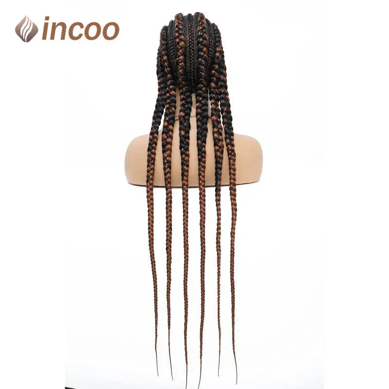 36" Jumbo Dutch Twins Cornrows Wig | Full Lace Front | Synthetic Braids | Black Women