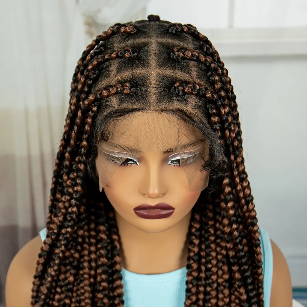 36" Knotless Box Braids Wig | Full Lace | Baby Hair | Natural Look