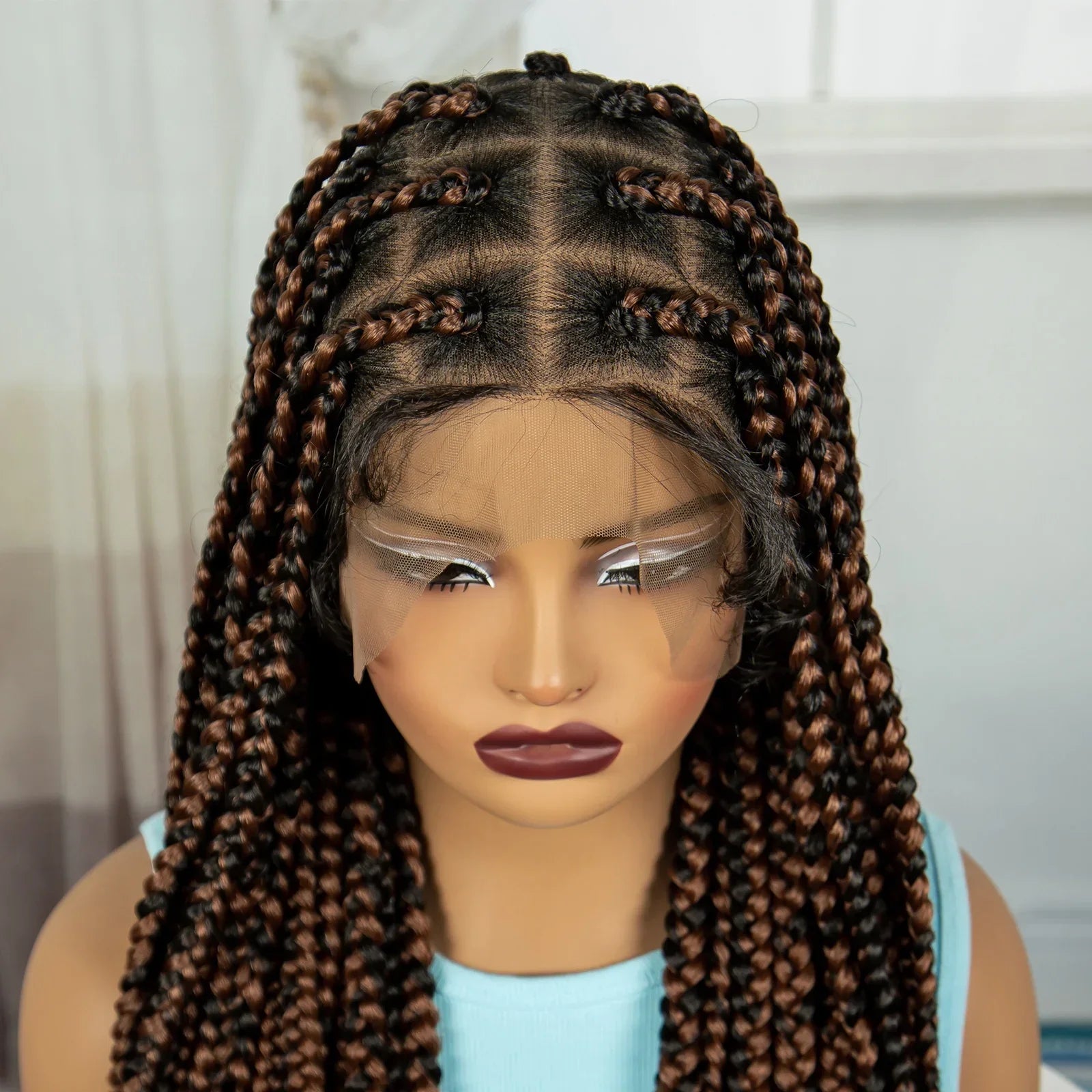 36" Knotless Box Braids Wig | Full Lace | Baby Hair | Natural Look