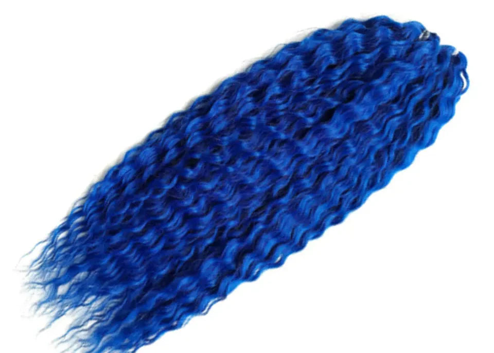 24" Water Wave Crochet Hair | Ombre Blonde Brown | Curly Twist Braids | Synthetic Braiding Hair Extensions | 60 Strands