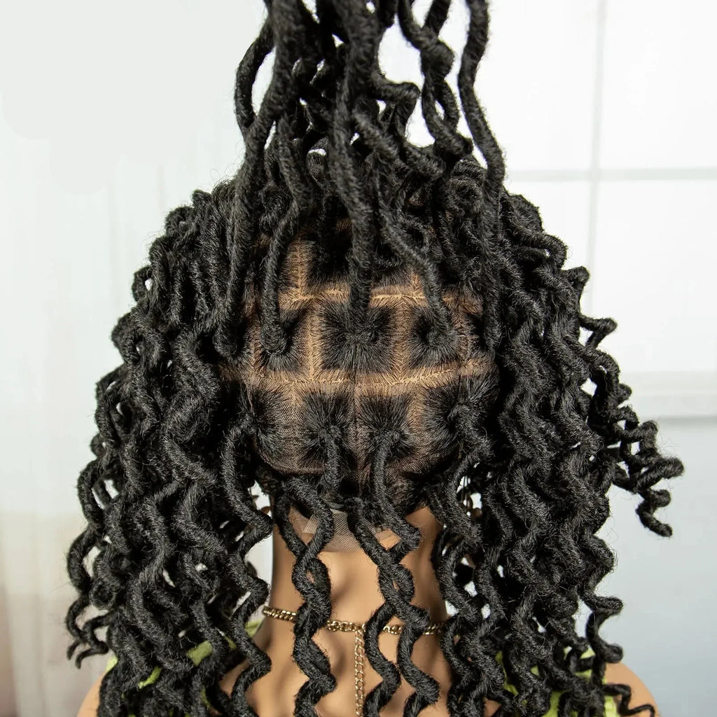 18" Faux Locs Full Lace Wig | Baby Hair | Transparent Lace Front | Crochet Dreadlocks | Black Women