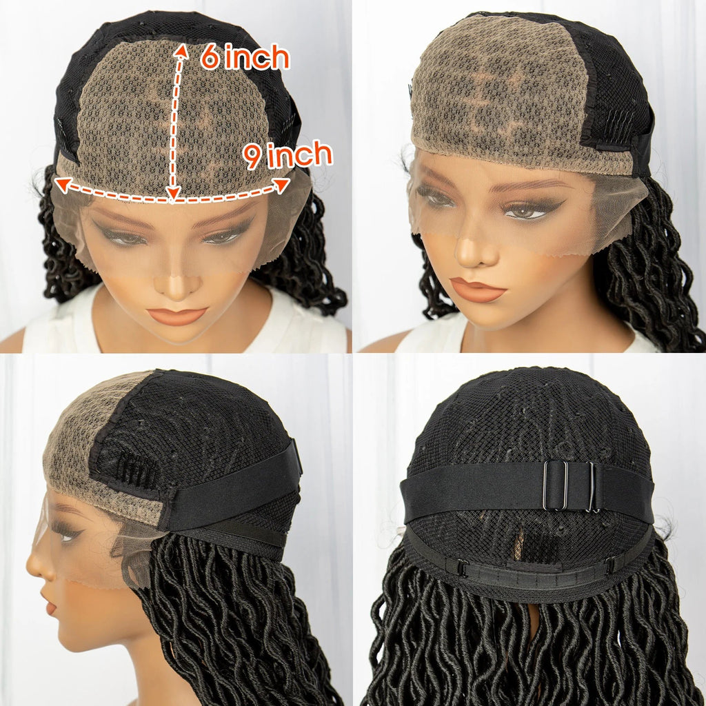 32 Inch Goddess Locs Lace Front Wig | Curly Ends | Faux Locs | Synthetic Hair | With Baby Hair