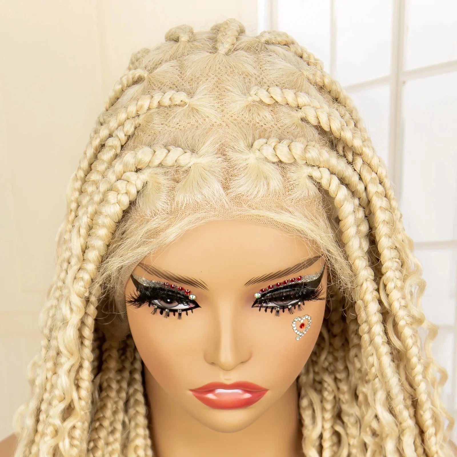 613 Blonde Knotless Boho Braids Wig | Full Lace | Baby Hair | Kanekalon Synthetic