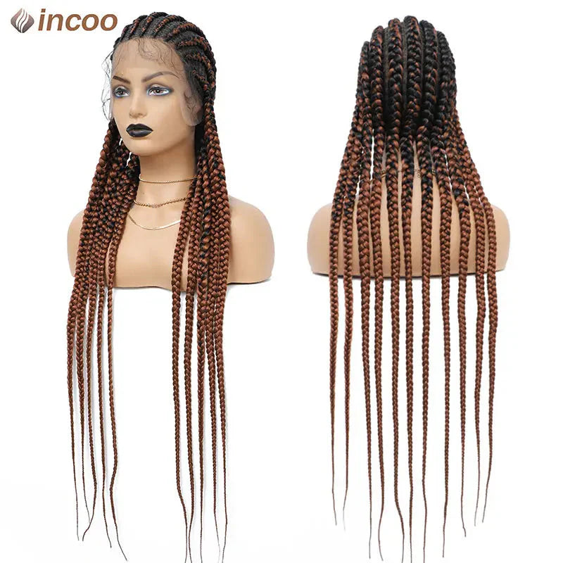 36" Twist Braided Wig | Cornrows & Goddess Braids | Full Lace Frontal | Baby Hair