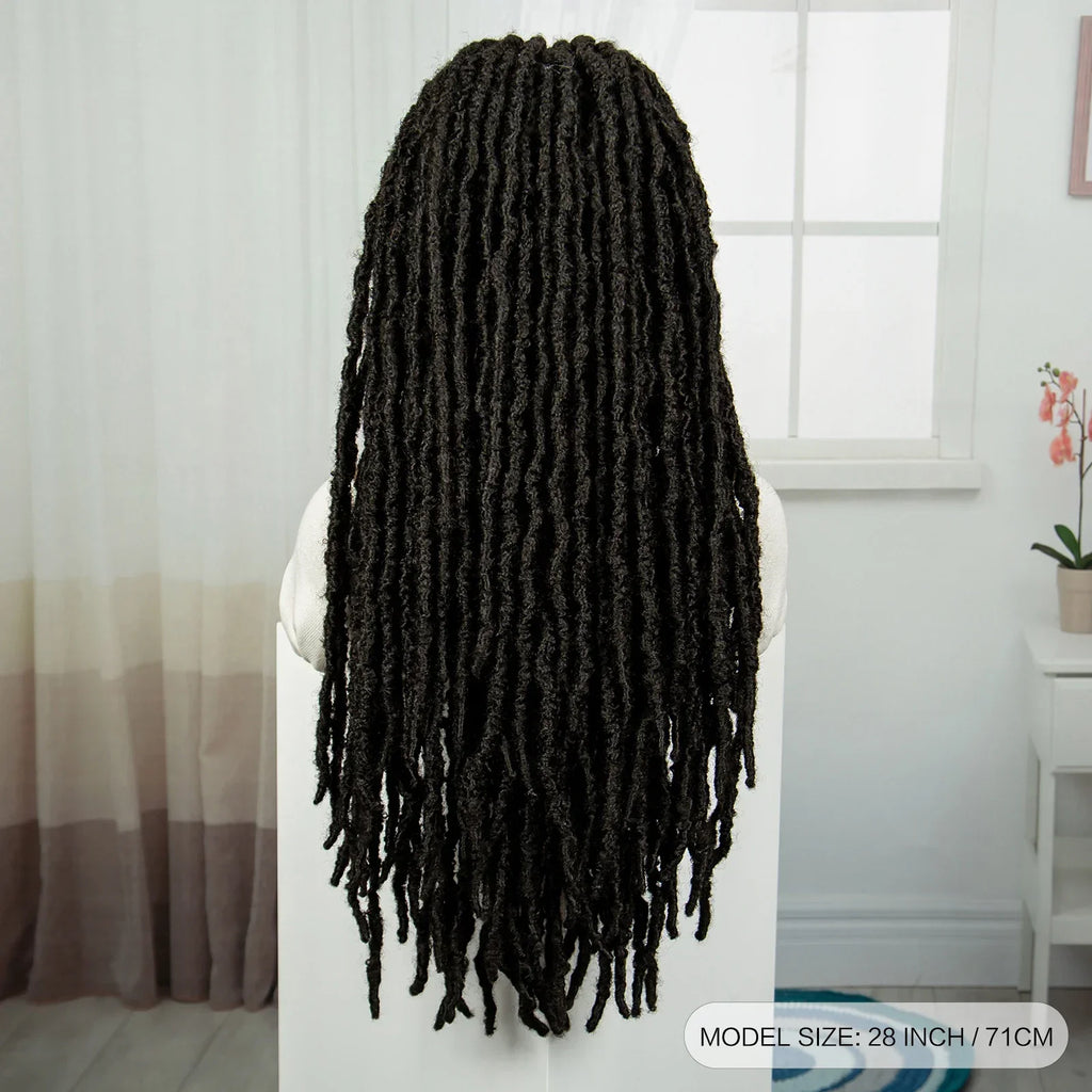 28" Cornrow Faux Locs Full Lace Wig | Goddess Braids | Baby Hair | Knotless Box Braids