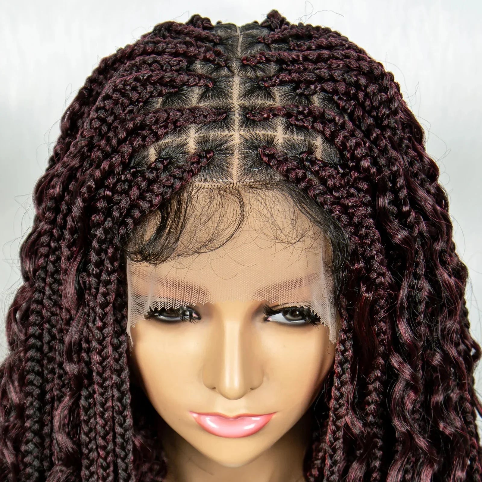 32" Natural Boho Knotless Braids Wig | HD Lace Front | Baby Hair | Synthetic