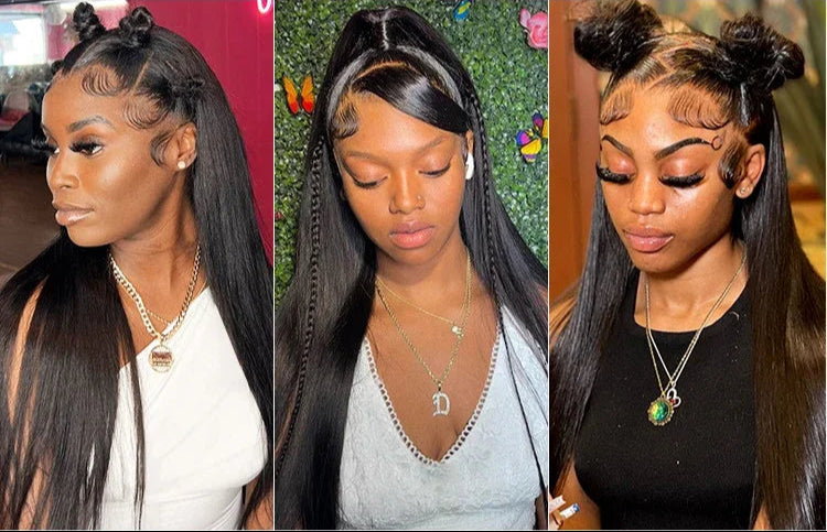 46-50 Inch | 13x6/13x4 Lace Width | Bone Straight | Brazilian | Remy Hair | HD Transparent Lace Frontal Wig - 200% Density