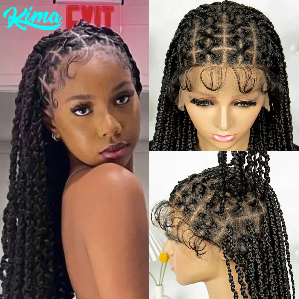 36" Criss Cross Braided Wig | Full Lace | Baby Hair | Large Cap | Synthetic Braids