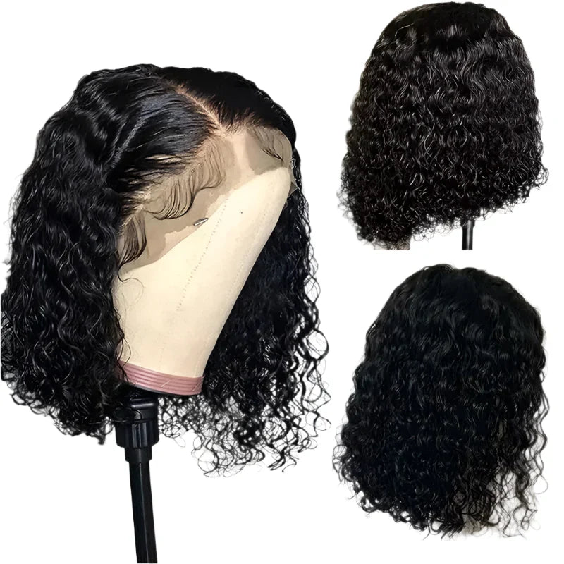 80% Density Deep Wave Bob Wig | 13x4 Lace Front | Pre-Plucked | Brazilian Remy Hair