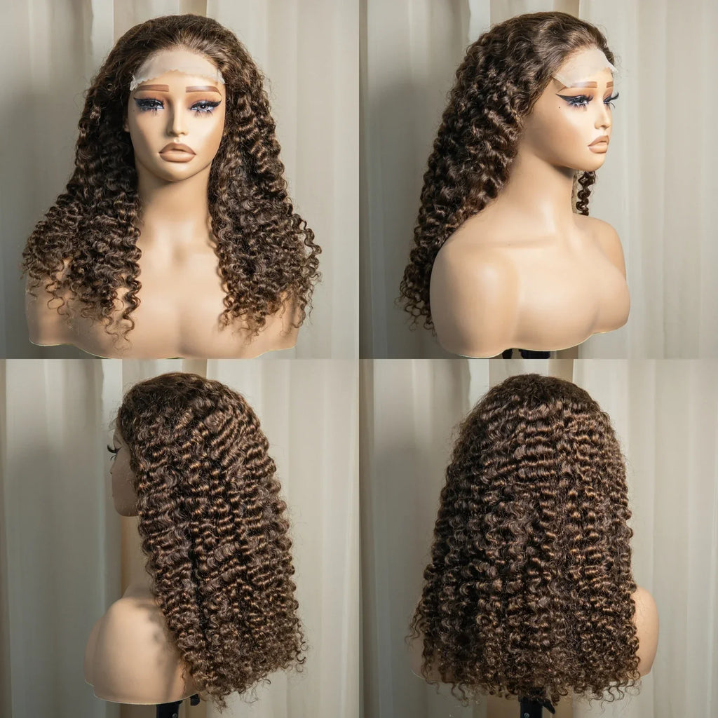 20" Deep Wave Double Drawn HD 5x5 Lace Closure Wig | Burmese Curly Remy Hair | 350% Density