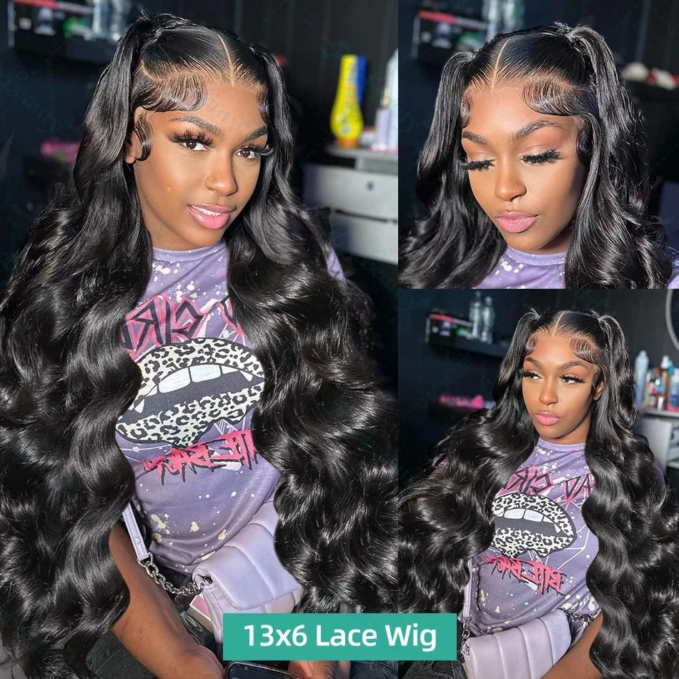 200% Density Body Wave Human Hair Lace Front Wig | 13x6 HD Transparent & 13x4 Loose Wave Frontal Wig (Pre-Plucked Remy)