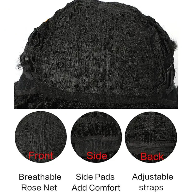 6" Short Dreadlock Wig | Curly Twisted Braid | Heat Resistant Synthetic Wig | Black & Brown