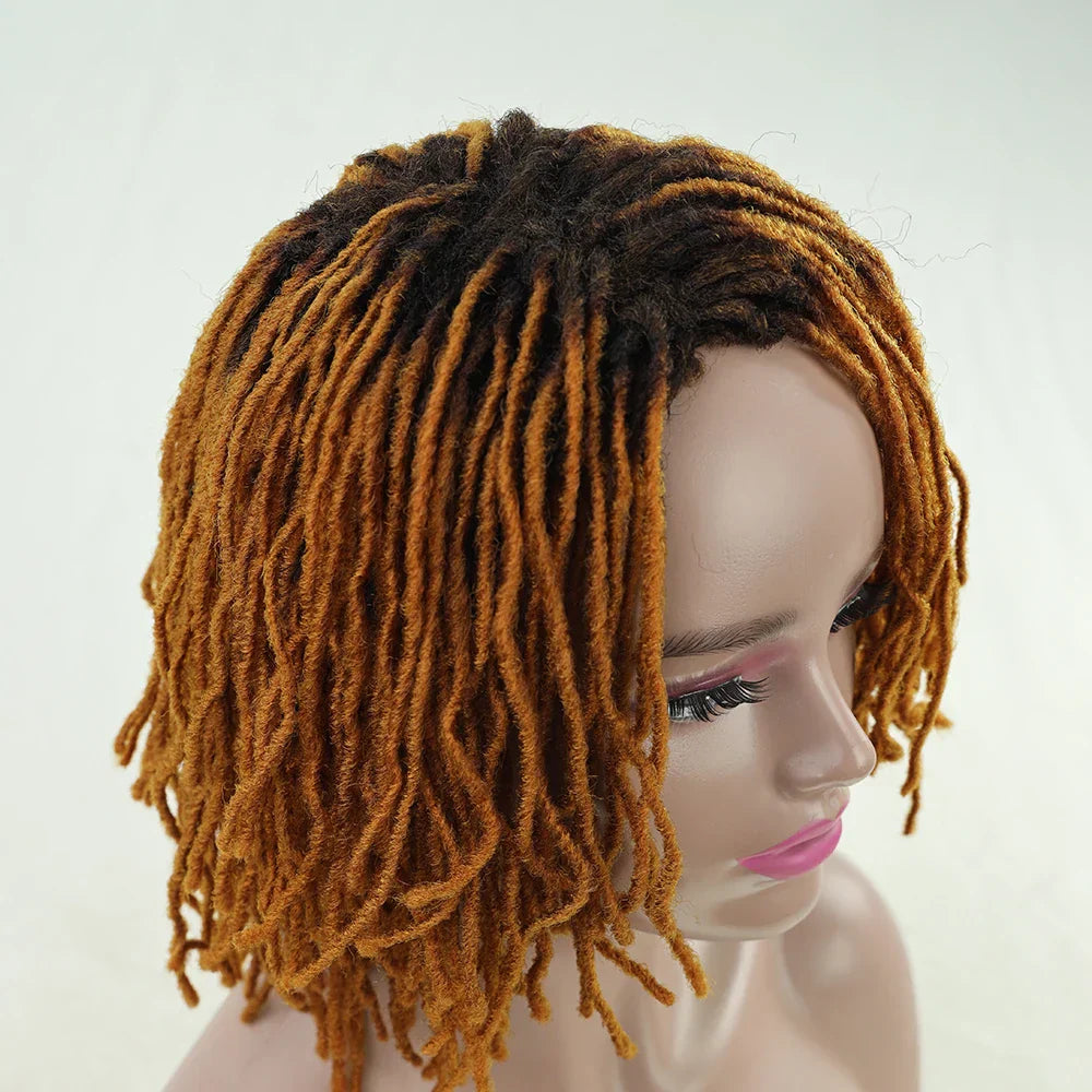 10" Short Dreadlock Wig | Afro Curly Twist | Faux Locs Braids | Heat Resistant | Black Women