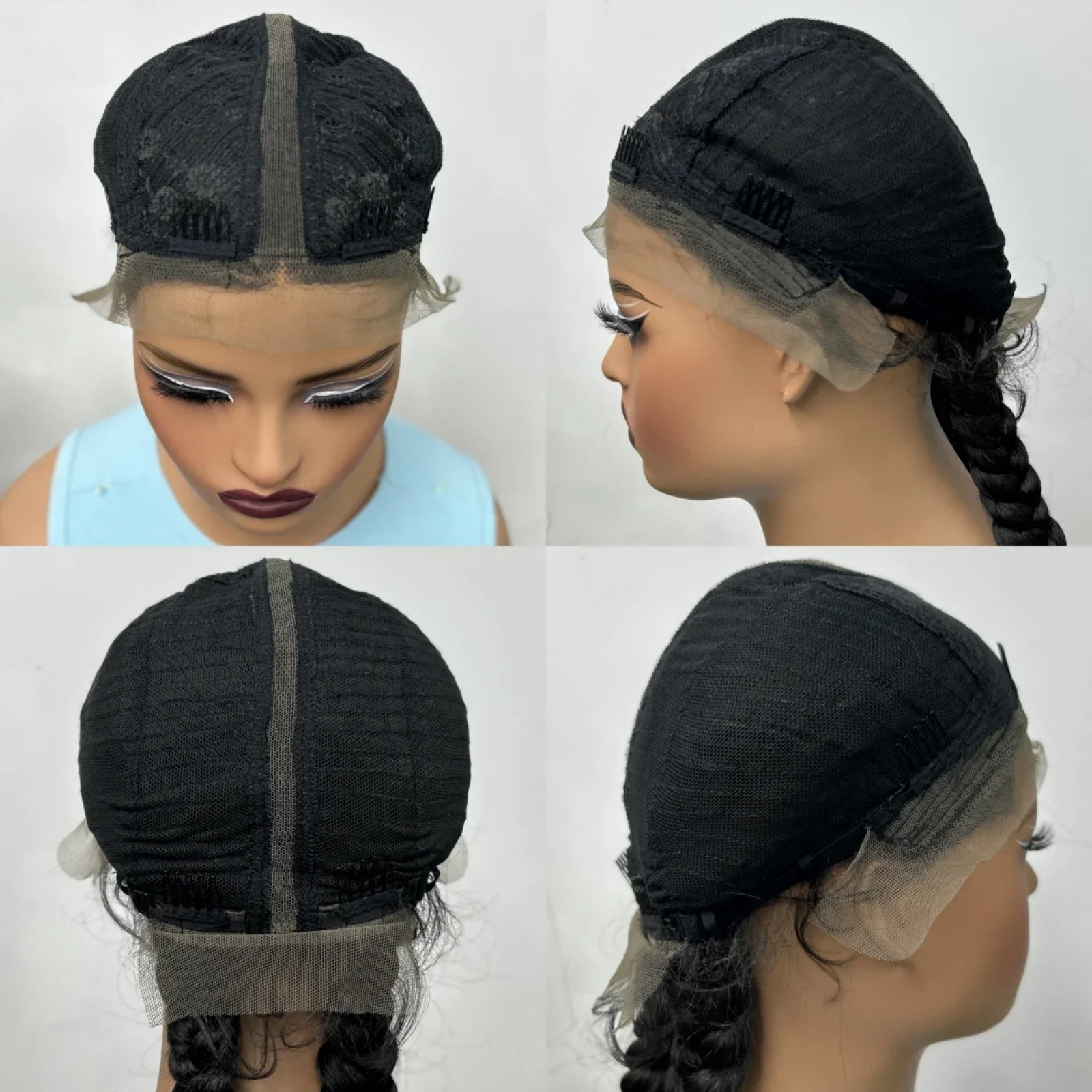 34" Ombre Twist Braided Lace Wig | Curly Ends | Baby Hair | Synthetic Braids | Black Women