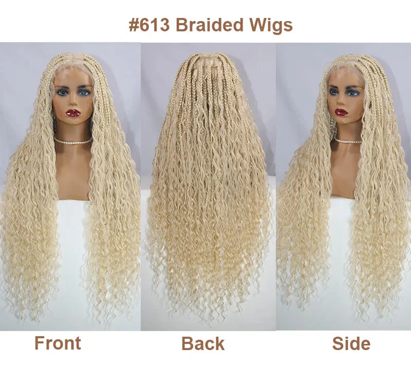 36" Ombre Goddess Locs Braids Wig | 360 Lace Front | Baby Hair | Bohemian Style