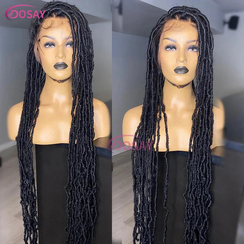 40" Butterfly Locs & Passion Twist Wig | 360 Full Lace | Box Braids | Baby Hair | Synthetic