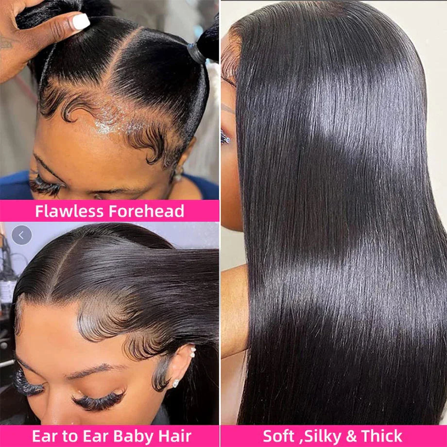 30 Inch Straight HD Lace Frontal Wig | 13x4 Human Hair Remy Wig | Pre-Plucked & Bleached Knots