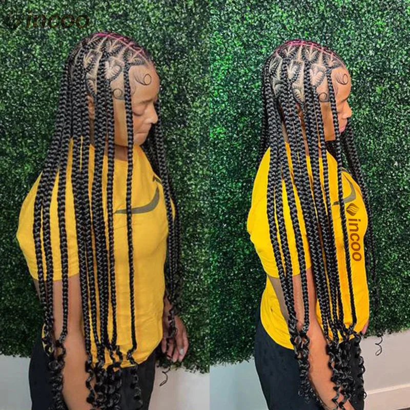 36" Heart Box Braids Wig | Cornrow Accents | Full Lace | Clearance Sale!
