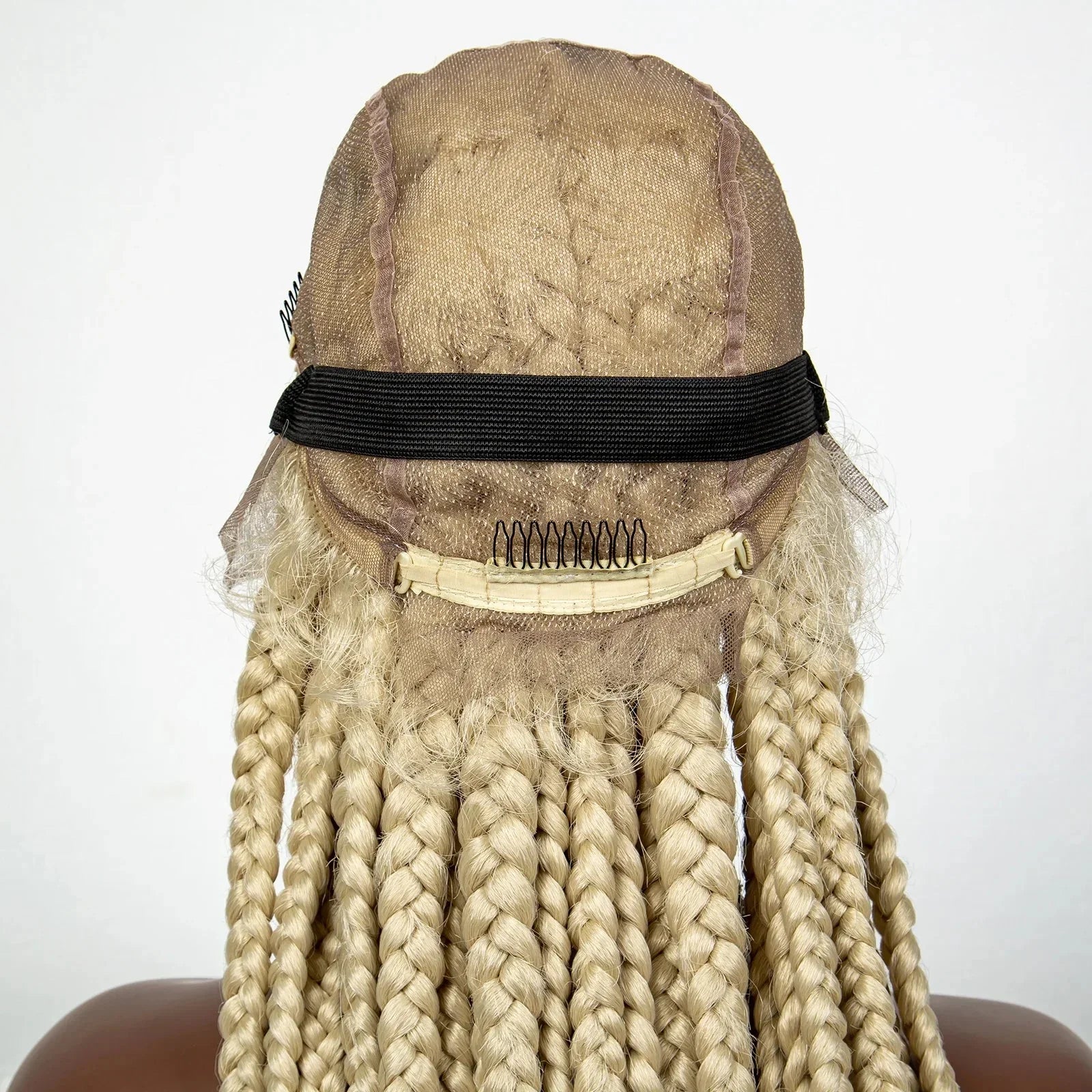 36" Purple Knotless Box Braids Wig | Transparent Full Lace | Baby Hair | Synthetic