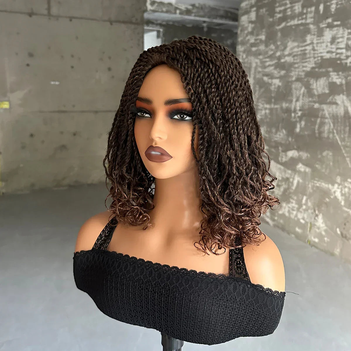 12-Inch Synthetic Box Braided Bob Wig | Crochet Braids | Heat Resistant | Short Braids for Black Women