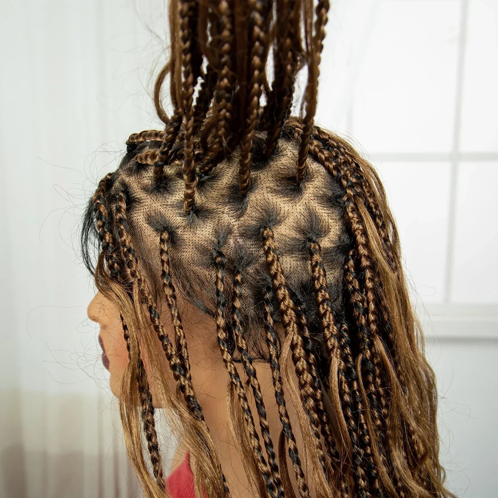 34" Boho Knotless Box Braids Wig | HD Full Lace | Ombre Twist | Baby Hair