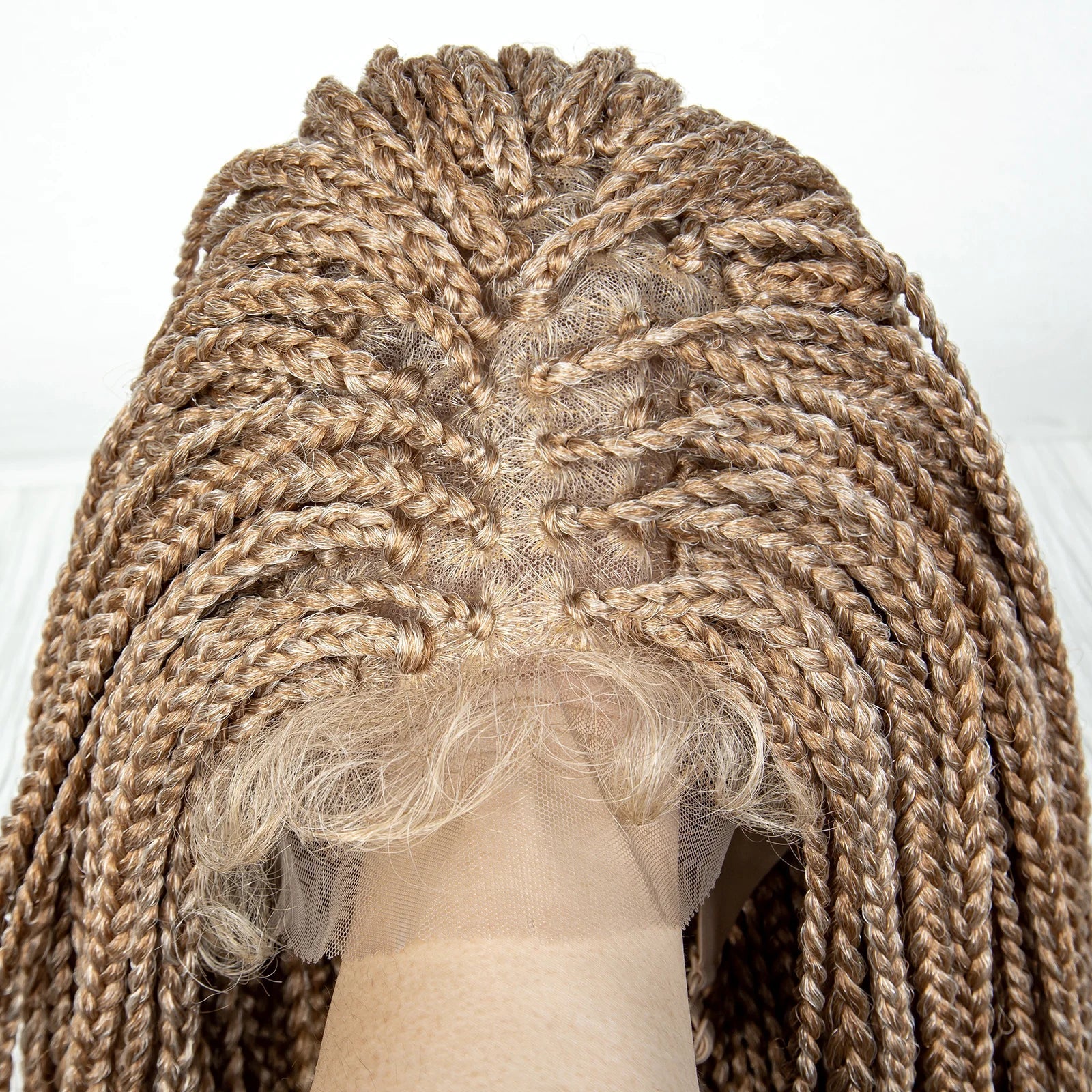 36" Water Wave Braided Wig | Lace Front | Baby Hair | Long Braids