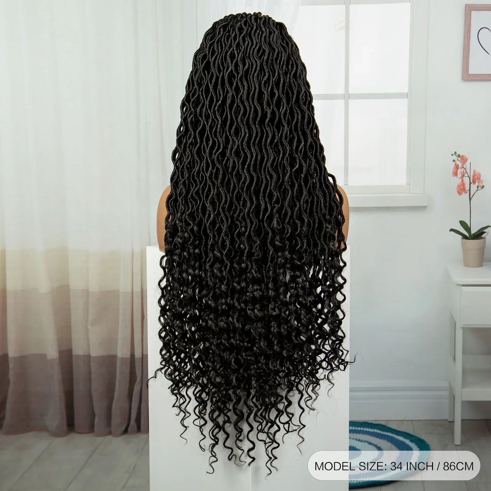 32" Water Wave Dreadlocks & Knotless Braids Wig | Lace Front | Baby Hair