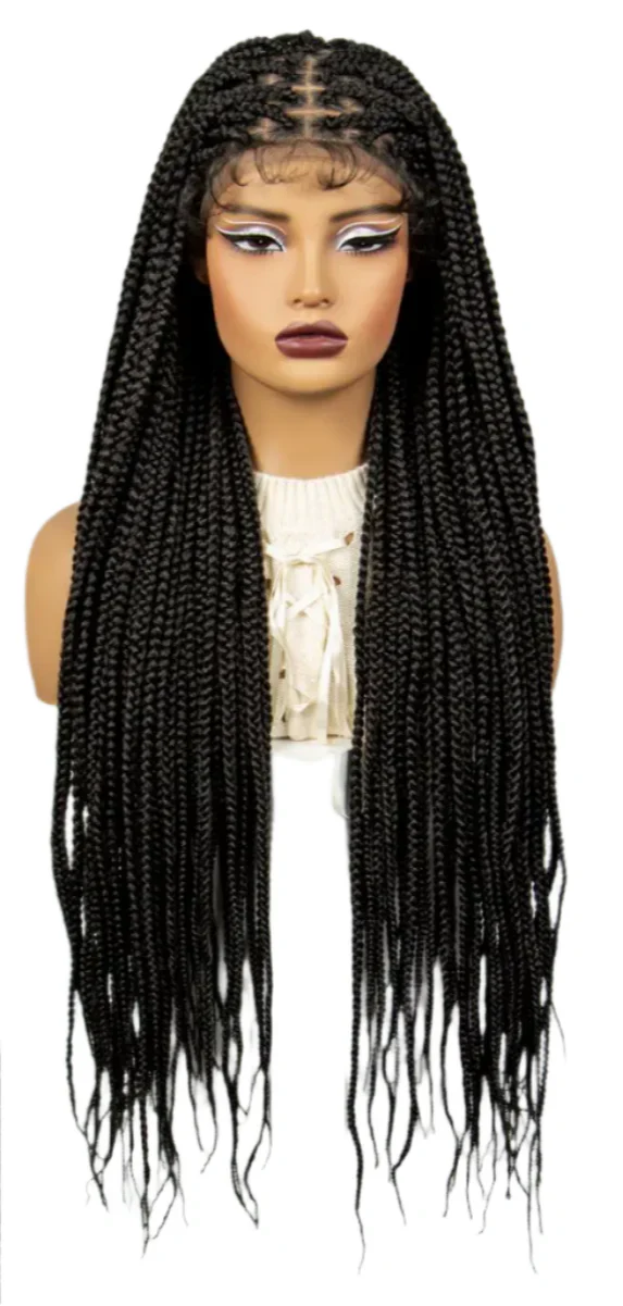 36" Ombre Knotless Braids Wig | 1B/27 | 9x6 Lace Front | Baby Hair