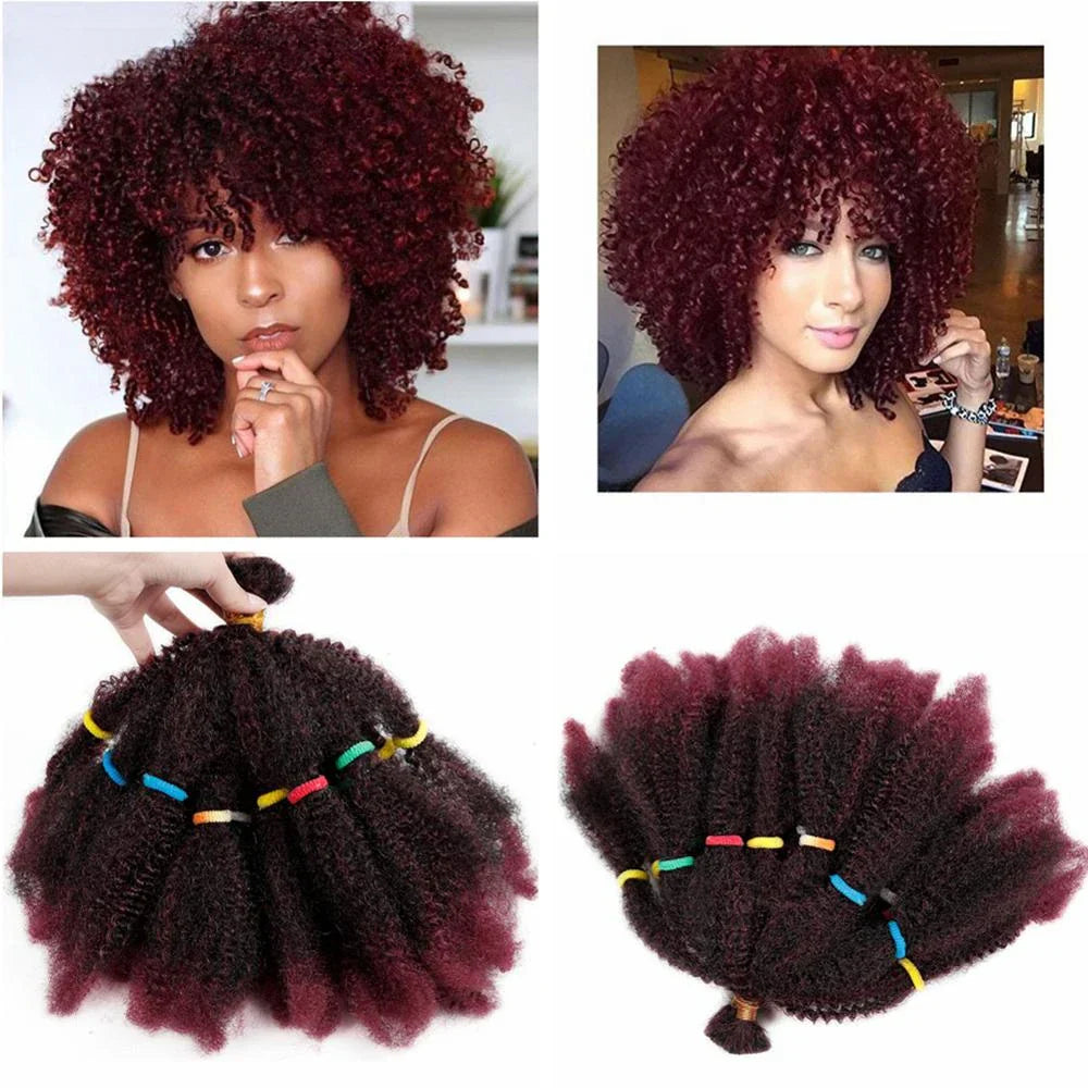 12" Frosted Afro Kinky Bulk Synthetic Hair for Crochet Braids | Short Curly Hair Extensions