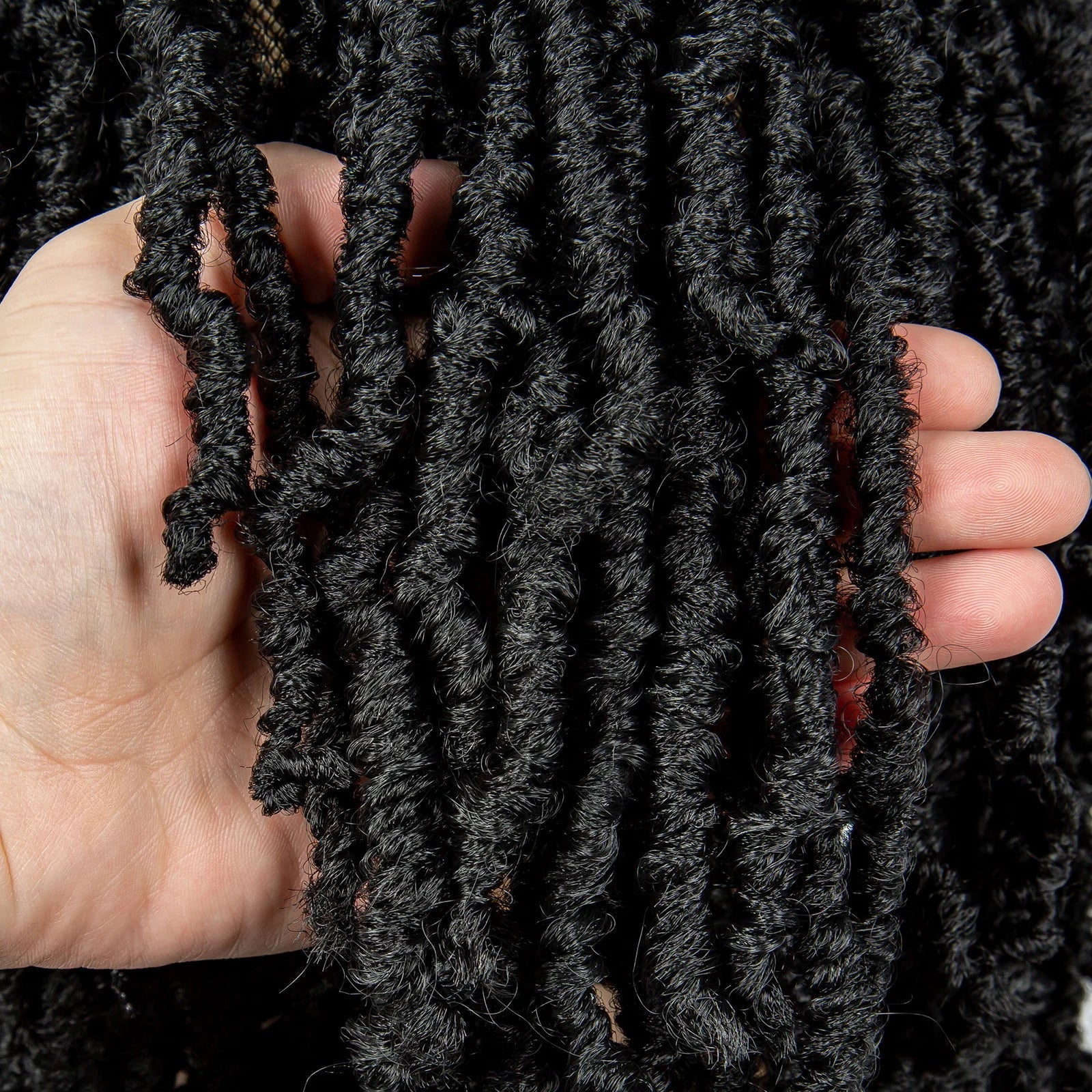 14" Knotless Butterfly Locs Lace Front Wig | Synthetic Dreadlock Braids | Black Women