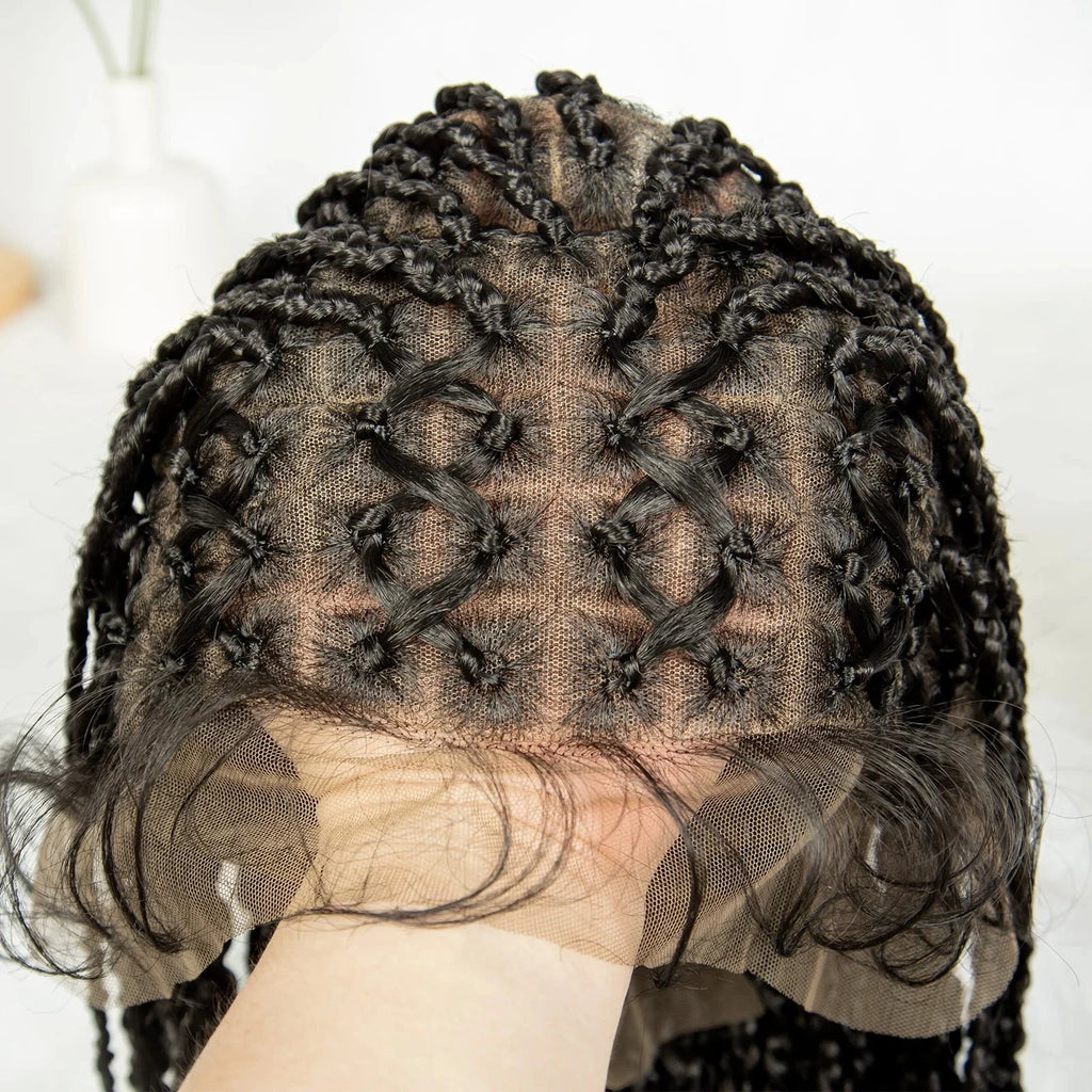 36" Criss Cross Braided Wig | Full Lace | Baby Hair | Large Cap | Synthetic Braids