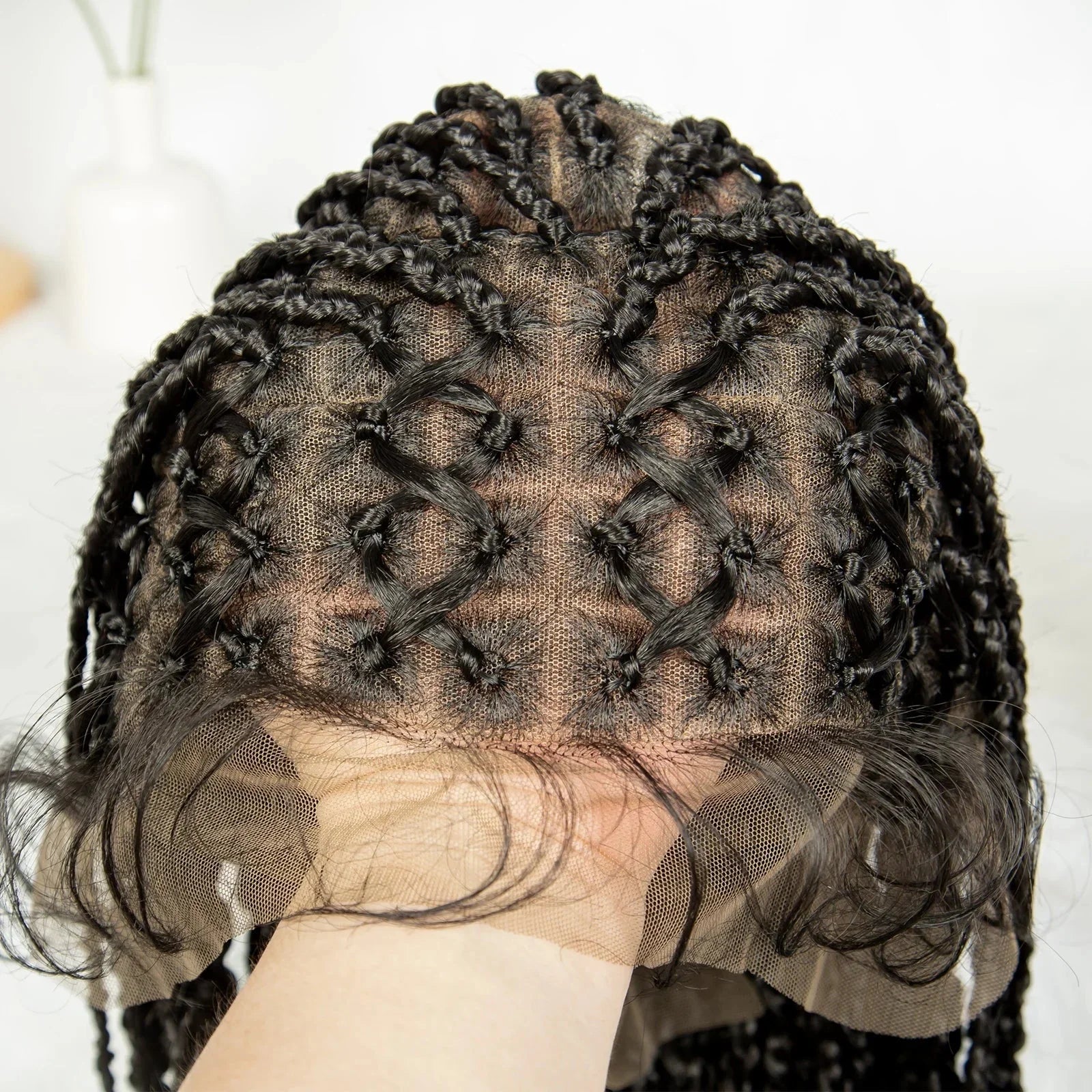 36" Criss Cross Braided Wig | Full Lace | Baby Hair | Large Cap | Synthetic Braids