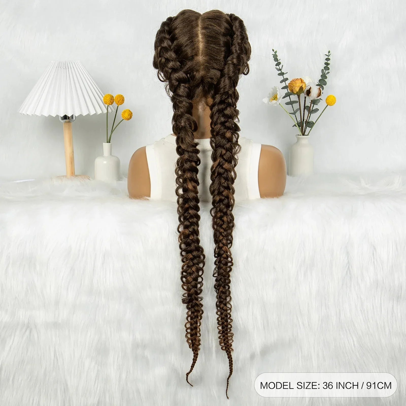 36" Twisted Braids Lace Front Wig | 13x1 | Senegalese Twist | Baby Hair | Handmade Synthetic Braids