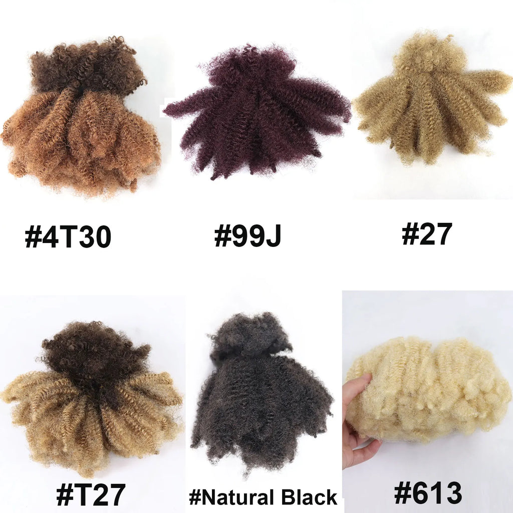50g Afro Kinky Curly Bulk Human Hair | Braiding & Crochet Hair Extensions