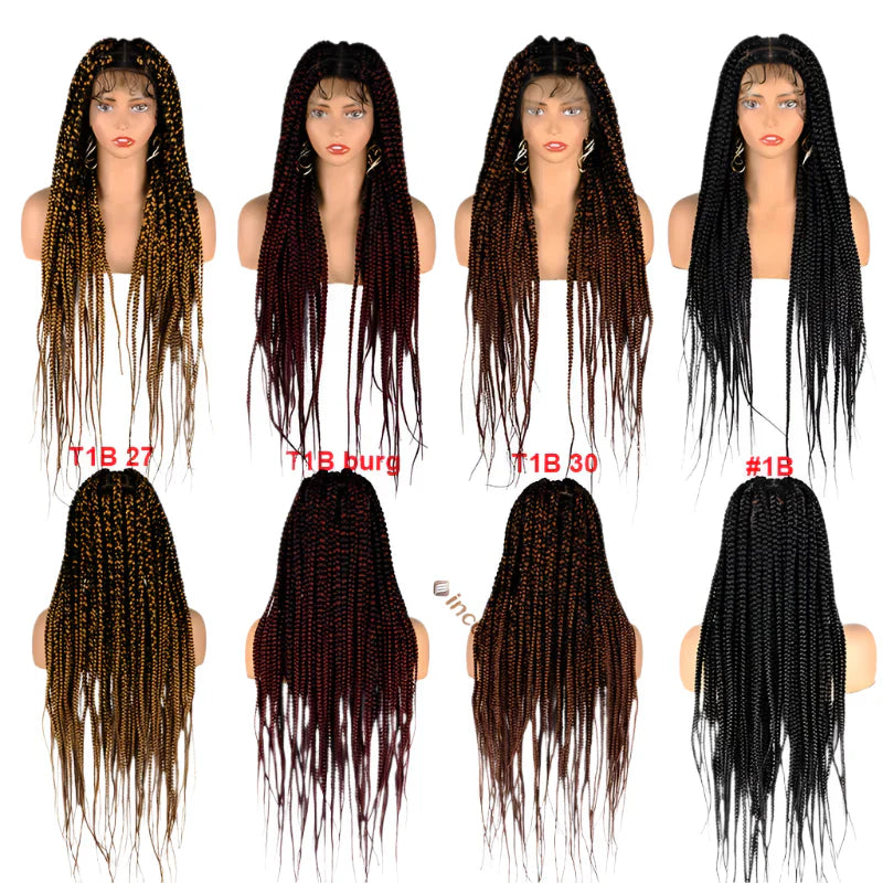 36" Jumbo Knotless Cornrow Braids Wig | Incoo HD Full Lace Braided Wig | Transparent Lace | Black Women