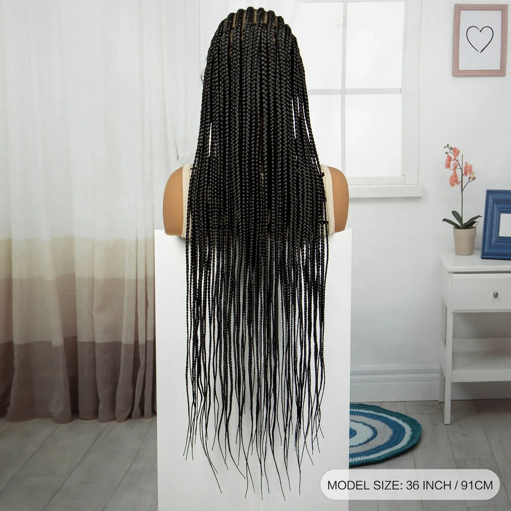 36" Knotless Cornrow Braids Wig | Full Lace | Baby Hair | Black Women