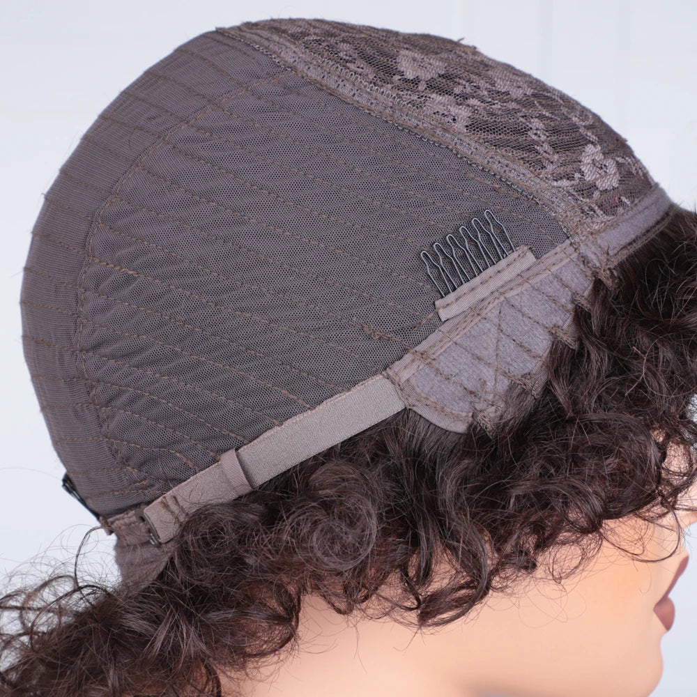 Afro Kinky Curly Wig | Short Full Machine Made Remy Human Hair (Glueless "Wear to Go")