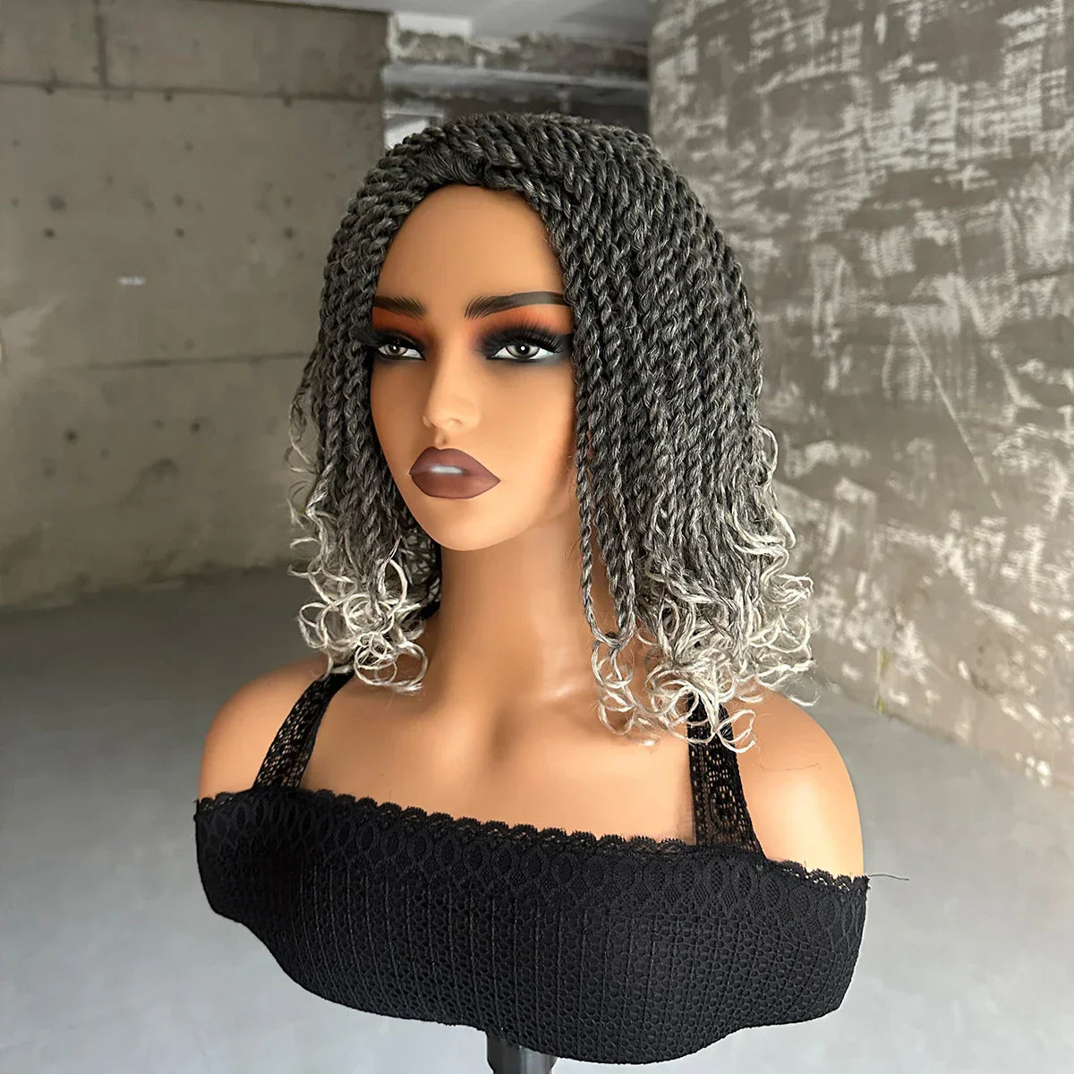12-Inch Synthetic Box Braided Bob Wig | Crochet Braids | Heat Resistant | Short Braids for Black Women