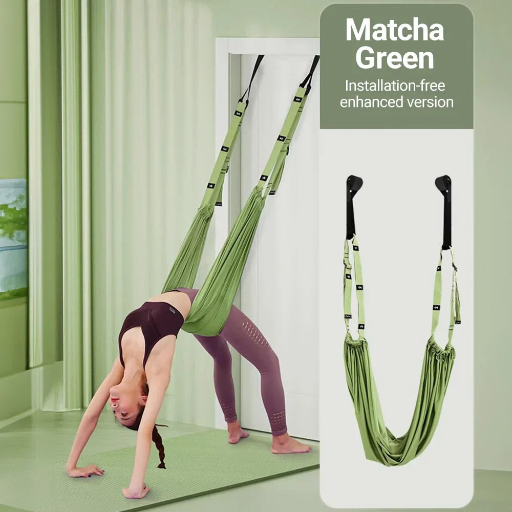 Aerial Yoga Strap Pull Rope Woman Hammock Stretch Leg Splits Trainer Gym Belt