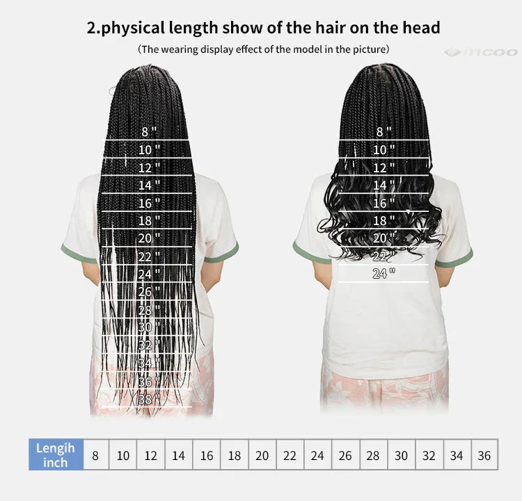 36" Small Box Braids Wig | Full Lace | Cornrows & Knotless Braids | Transparent Lace