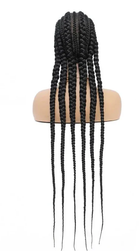 36" Cornrow Braided Wig | Full Lace Frontal | With Baby Hair | For Black Women