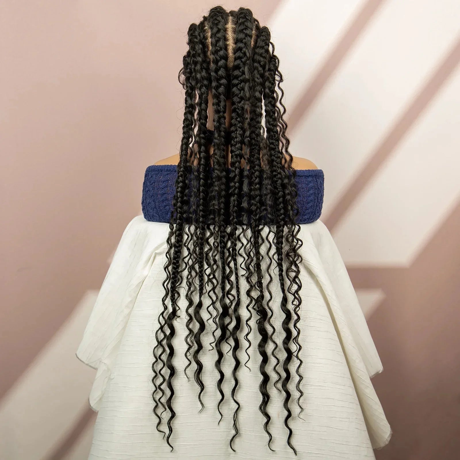 34" Cornrow Braided Wig | Full Lace | Baby Hair | Boho Braids | Kanekalon Synthetic